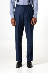 Plain Wool Navy Blue Tailoring Pants