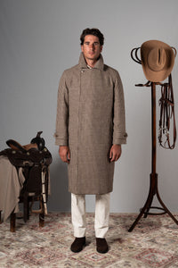 Beige Houndstooth Japanese Coat - Abrigo a medida BUND