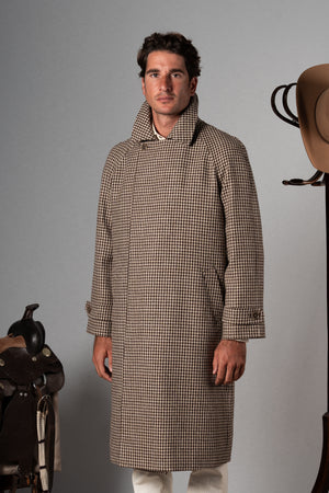 Beige Houndstooth Japanese Coat - Abrigo a medida BUND