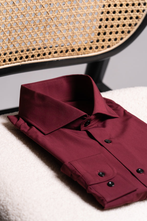 Camisa Fibra Bambú Burgundy - Camisa BUND
