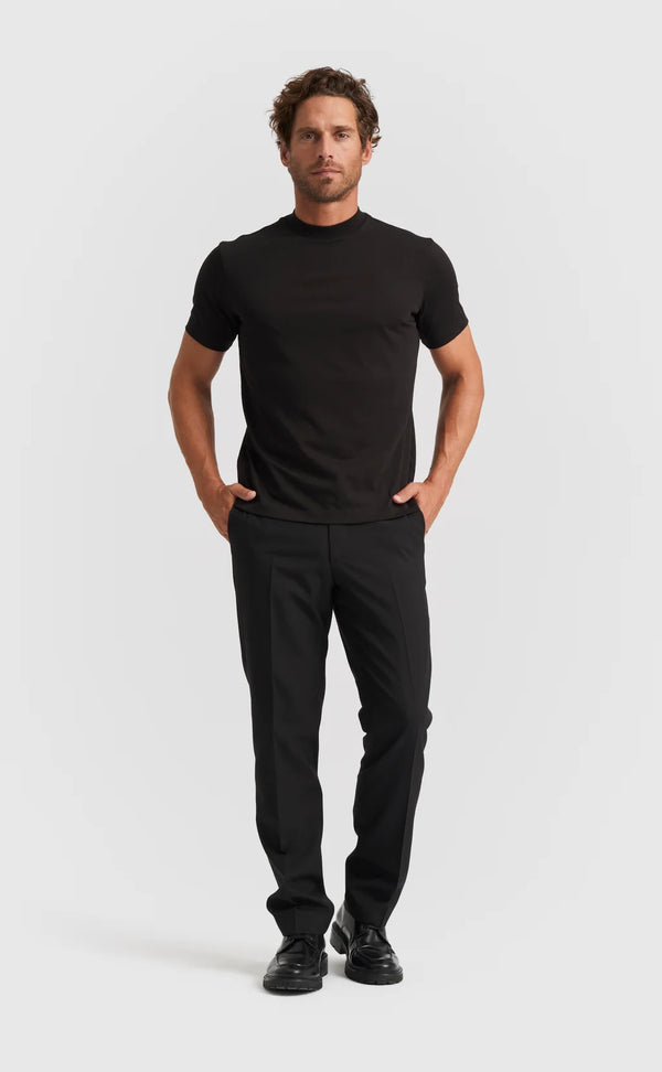 Black Hi-neck Cotton T-Shirt (Son of a Tailor) - Camisa BUND
