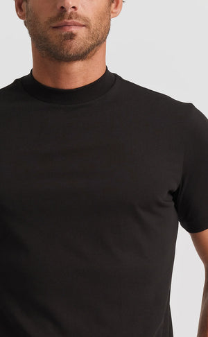 Black Hi-neck Cotton T-Shirt (Son of a Tailor) - Camisa BUND