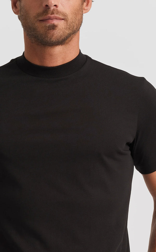 Black Hi-neck Cotton T-Shirt (Son of a Tailor) - Camisa BUND