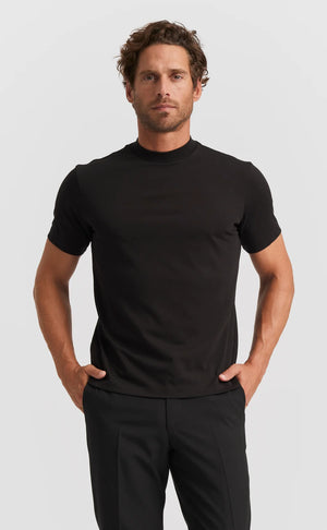 Black Hi-neck Cotton T-Shirt (Son of a Tailor) - Camisa BUND
