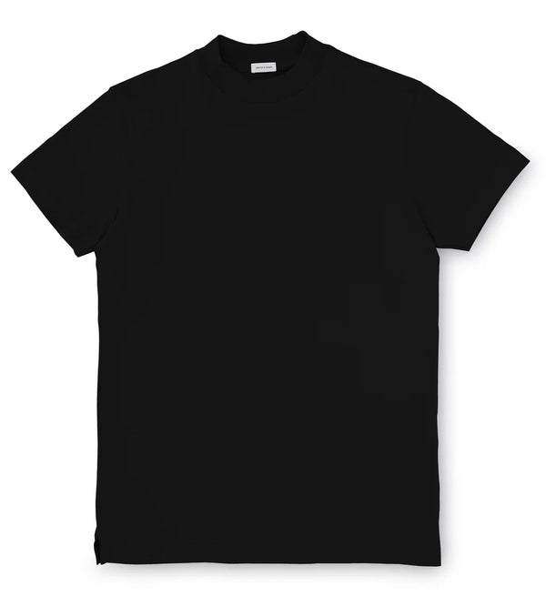 Black Hi-neck Cotton T-Shirt (Son of a Tailor) - Camisa BUND