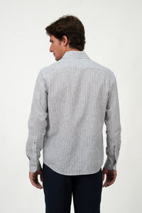 Navy Stripe Linen Shirt
