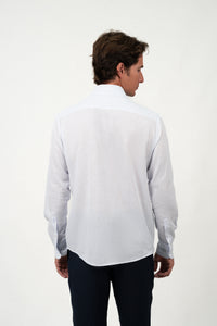 Camisa Lino Stripe Light Blue