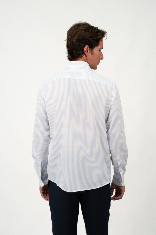 Light Blue Stripe Linen Shirt