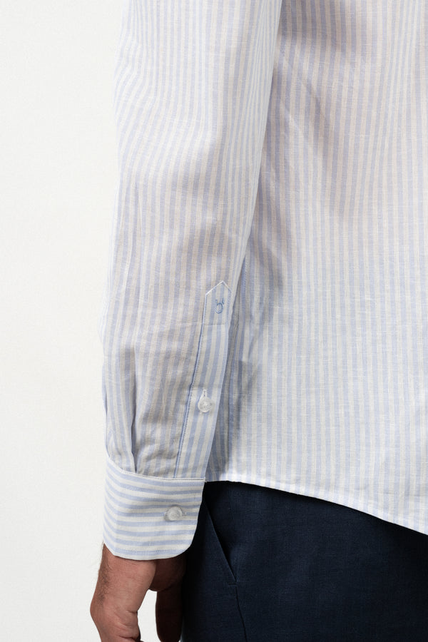 Light Blue Stripe Linen Shirt