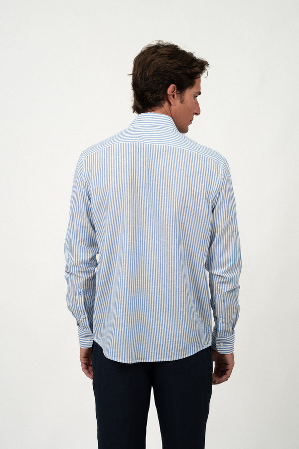 Blue Stripe Linen Shirt