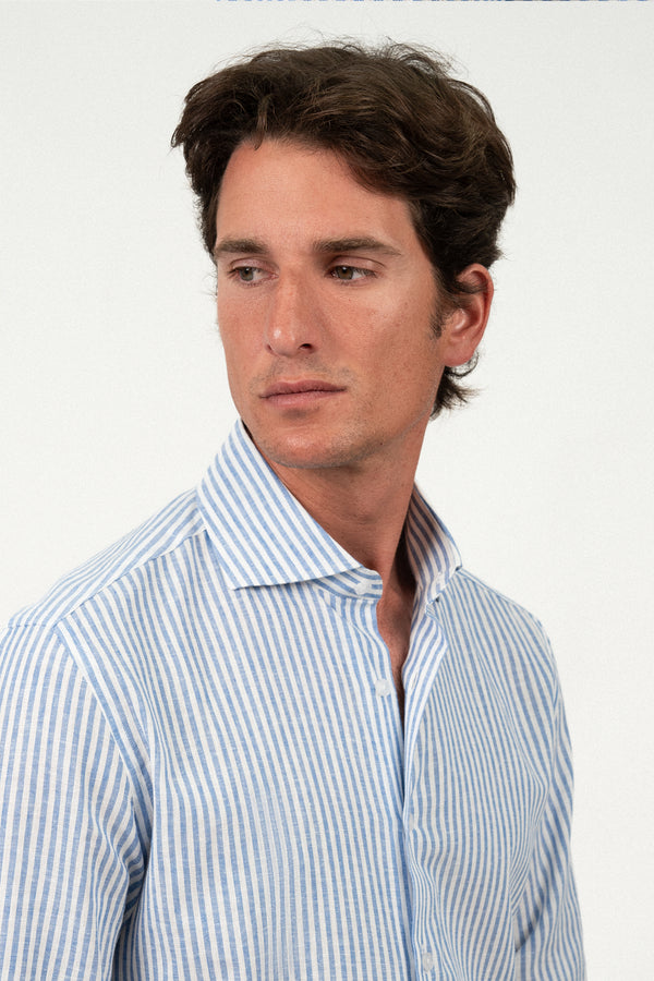 Blue Stripe Linen Shirt