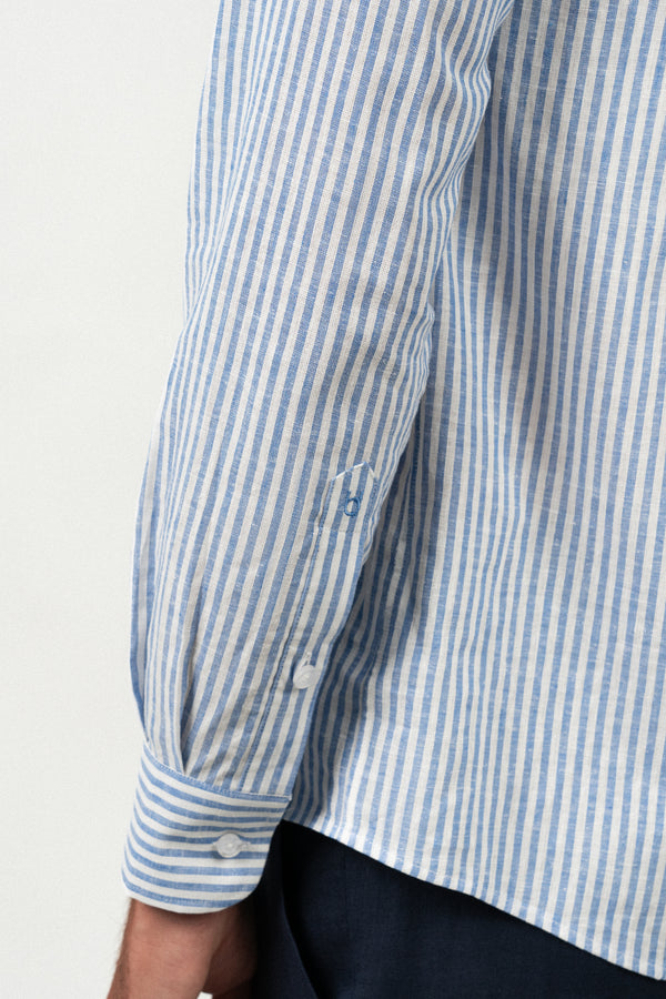 Blue Stripe Linen Shirt