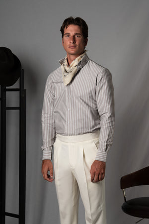 Wide Stripes Brown Cotton Casual Shirt - Camisa BUND