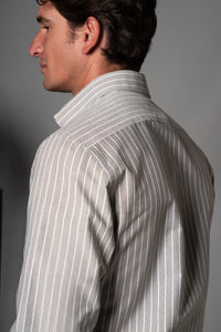 Wide Stripes Brown Cotton Casual Shirt - Camisa BUND