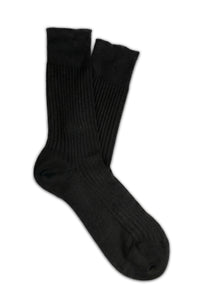 Black Short Ribbed Socks