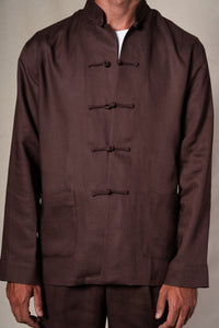 Dark Brown Tang Linen Shirt