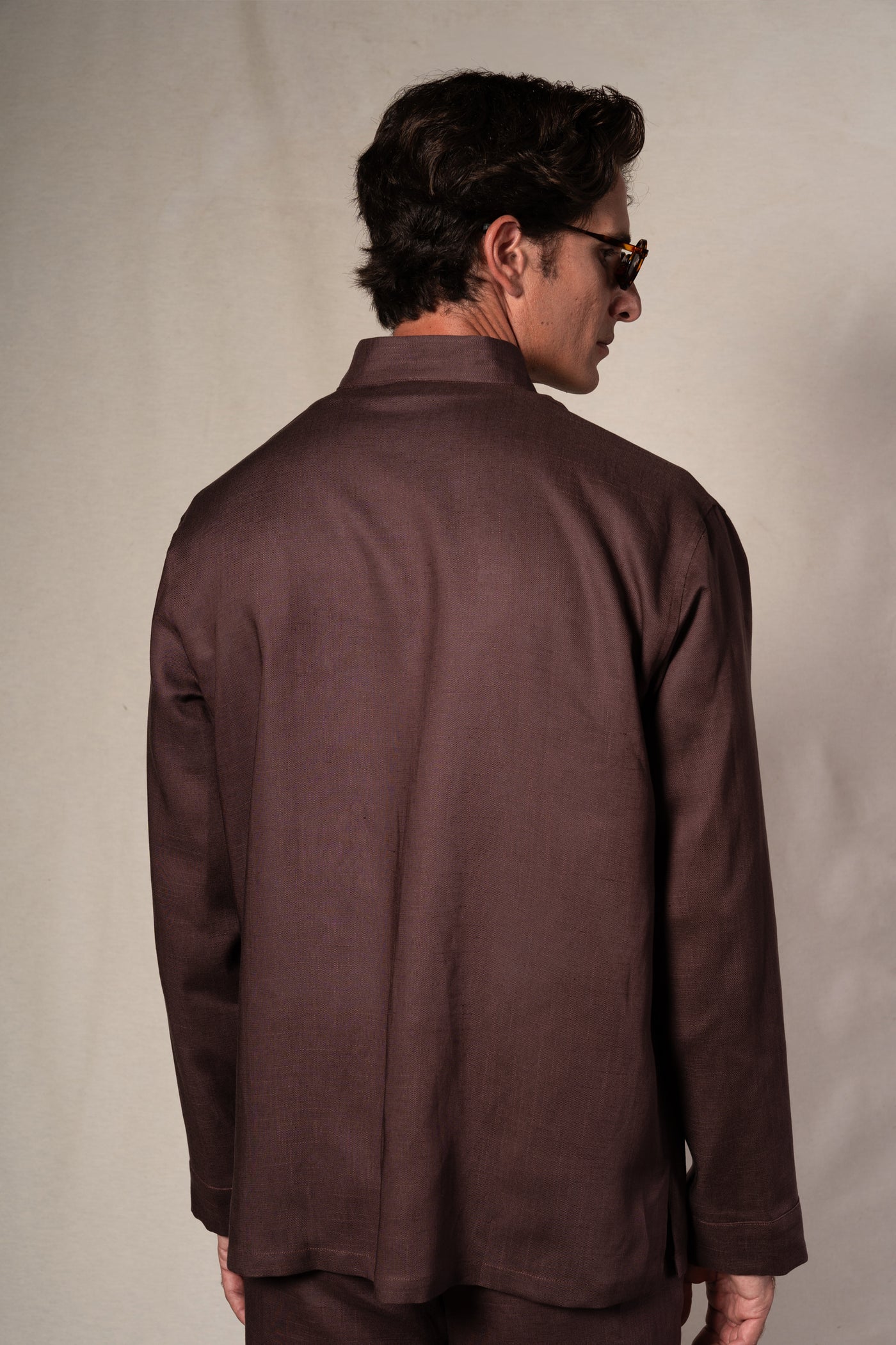 Dark Brown Tang Linen Shirt
