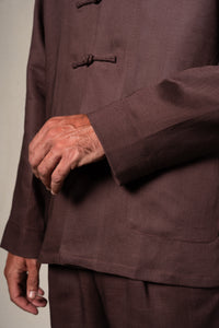 Dark Brown Tang Linen Shirt