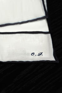 Pañuelo de bolsillo Personalizado Ribete Navy Lino de seda - BUND