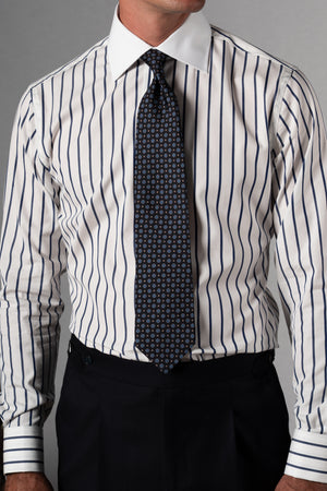 Dark Navy Light Stripes Business Shirt - Camisa BUND