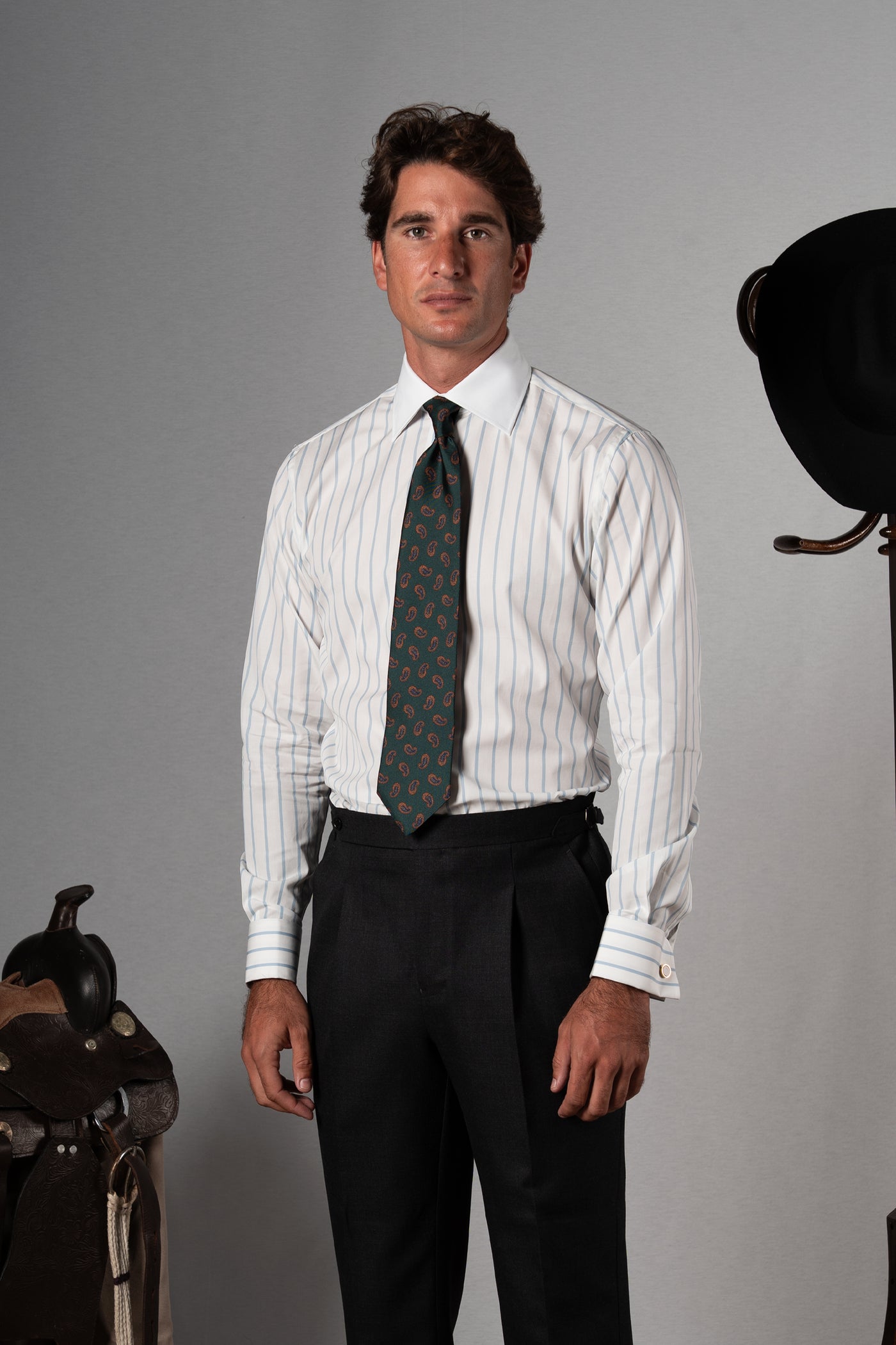 Sky Blue Light Stripes Business Shirt - Camisa BUND