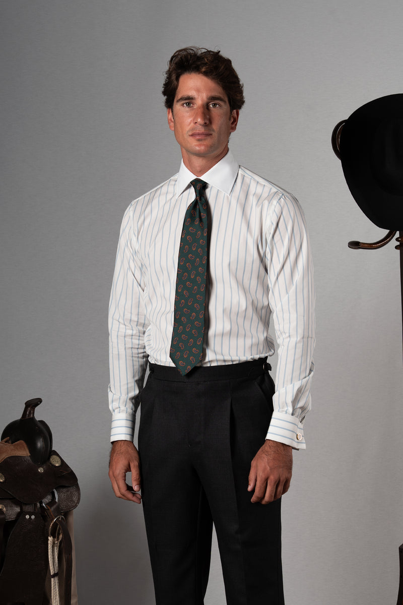 Sky Blue Light Stripes Business Shirt