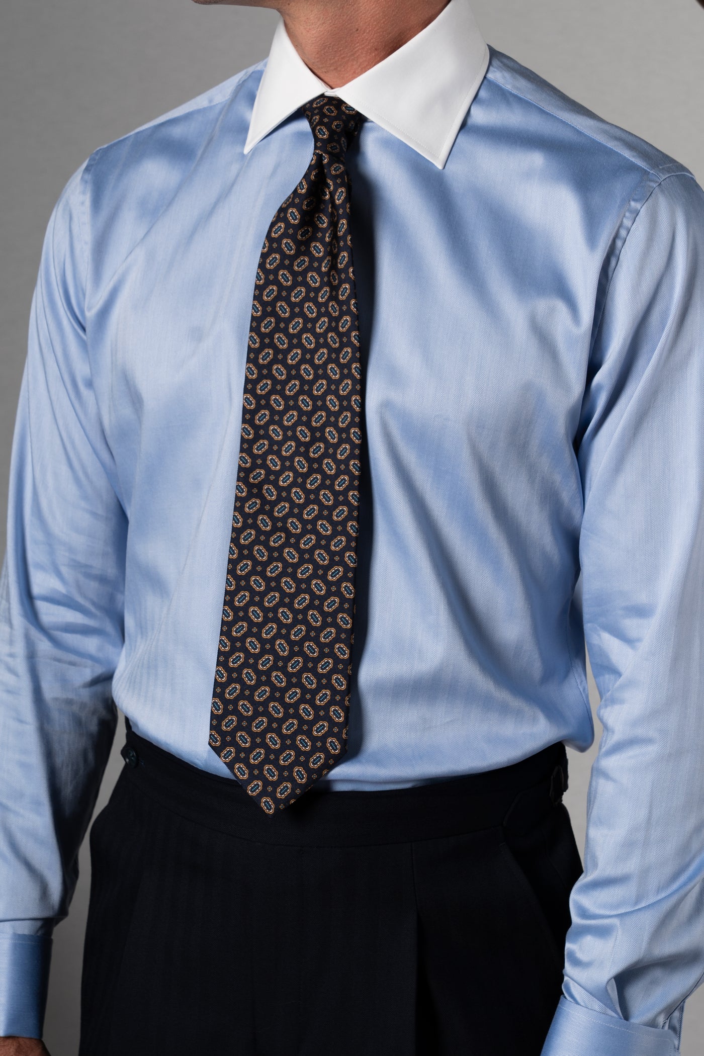 Corbata Gemas Azul Marino de seda - BUND