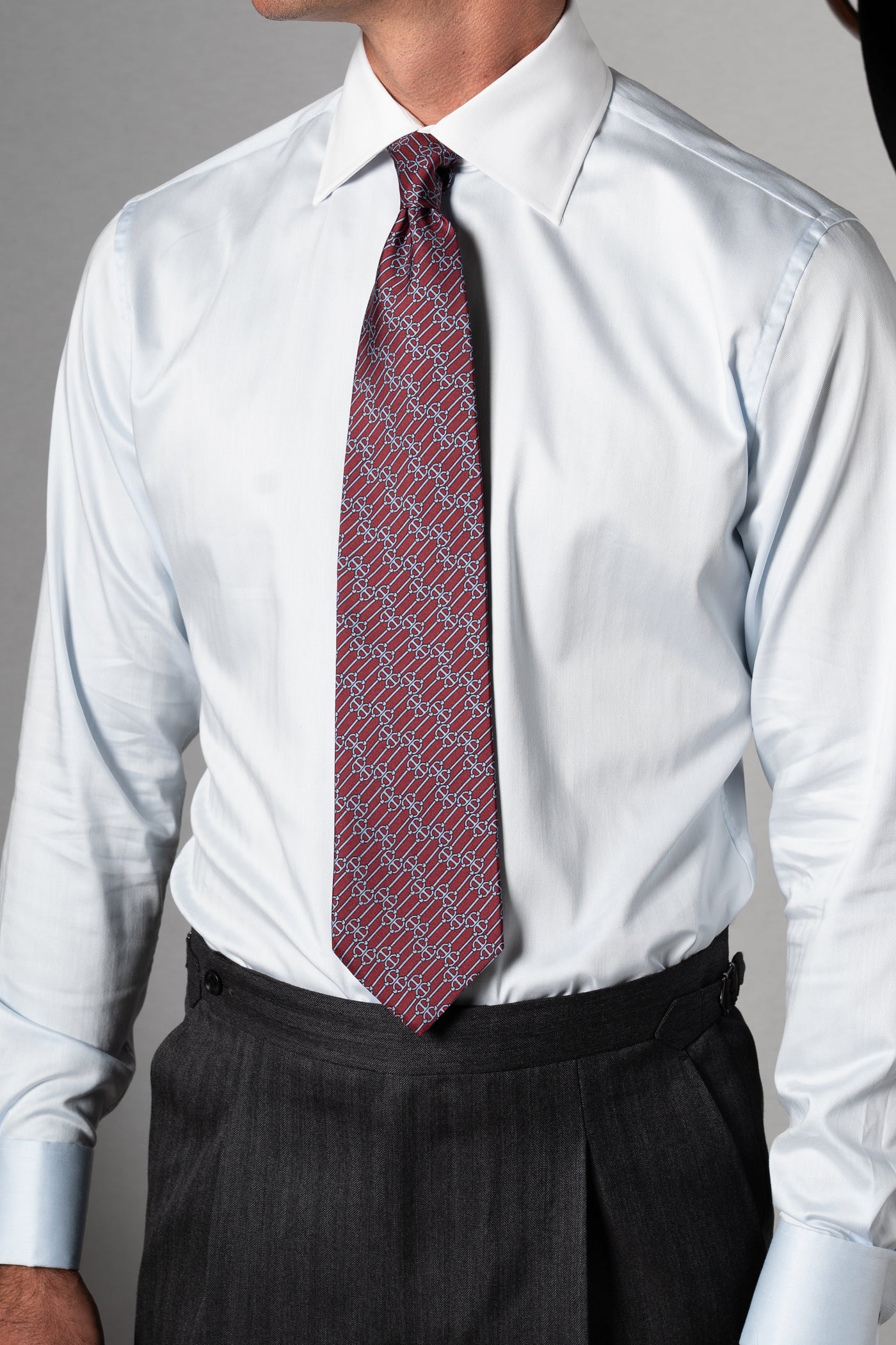 Corbata Cadenas Burdeos de seda - BUND