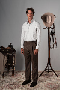 Green & Burgundy Stripes Oxford Shirt - Camisa BUND