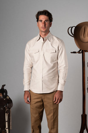 Beige Western Oxford Shirt - Camisa BUND