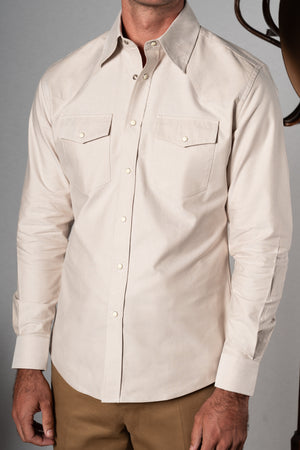 Beige Western Oxford Shirt - Camisa BUND