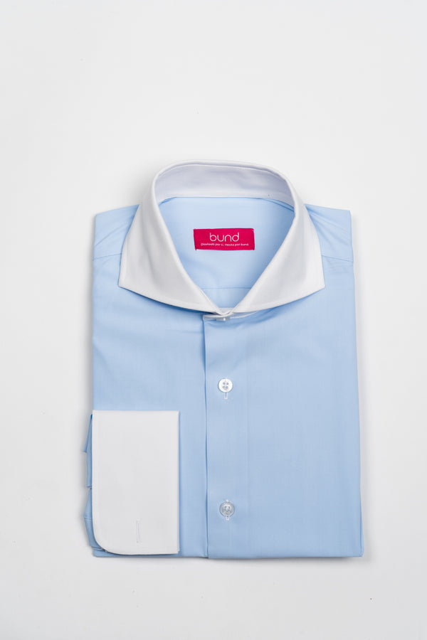 Camisa Twill contraste celeste - Camisa BUND