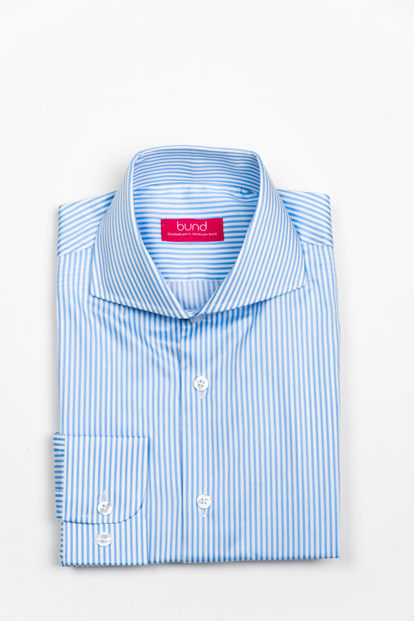 Camisa Twill Rayas Celeste - Camisa BUND