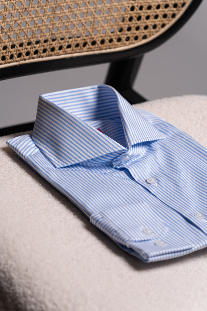 Camisa Twill Rayas Celeste - Camisa BUND