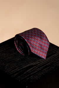 Corbata Chain Burgundy de seda - BUND