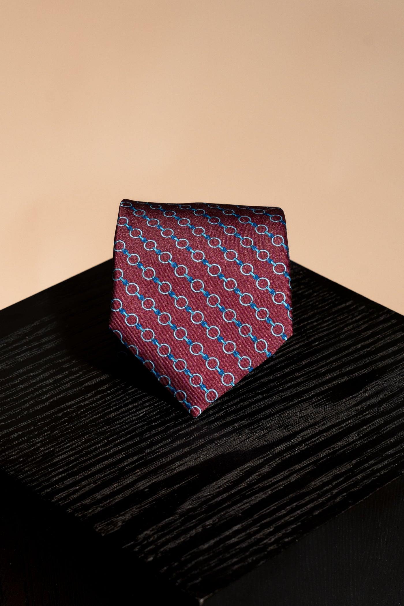 Corbata Chain Burgundy de seda - BUND