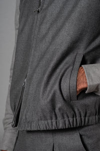 Flannel Stone Grey Zip Vest