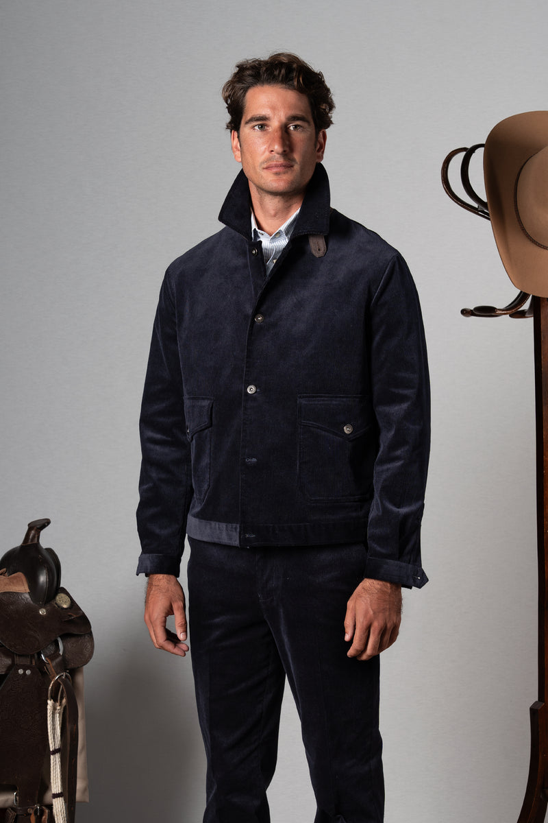 Dark Navy Corduroy Flight Jacket