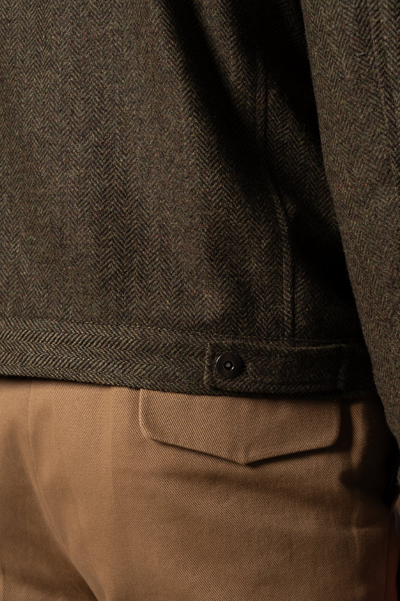 Dark Green Herringbone Flight Jacket
