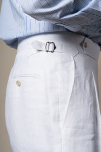 White Plain Linen Tailoring Pants — vista alternativa 2, BUND Costa Vice Spring Summer 26