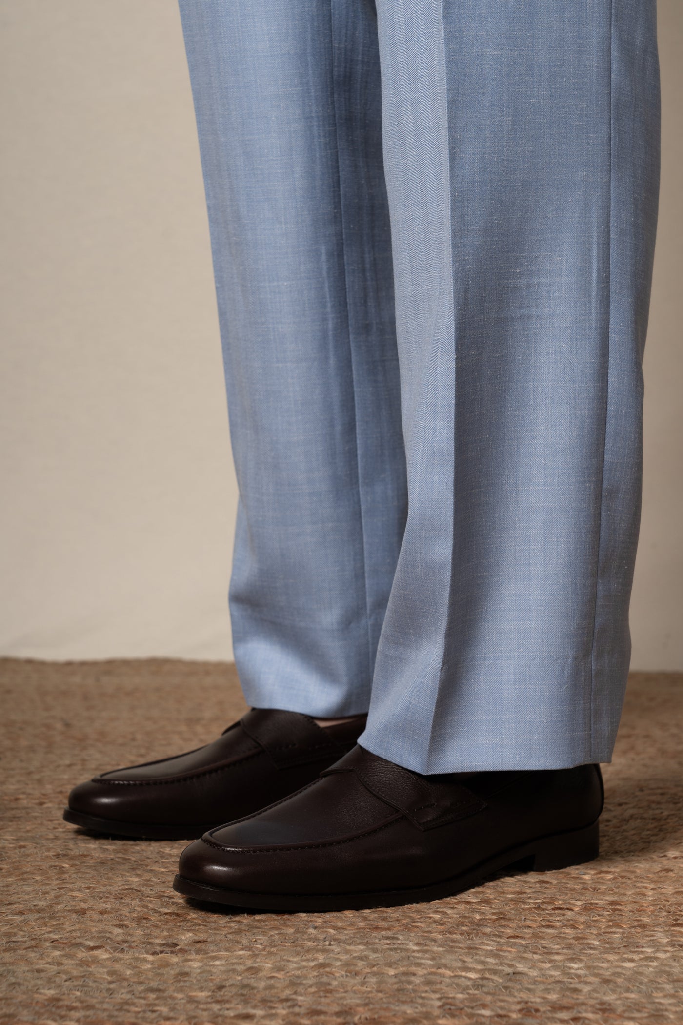 Light Blue Herringbone Suit — look completo BUND, Costa Vice Spring Summer 26