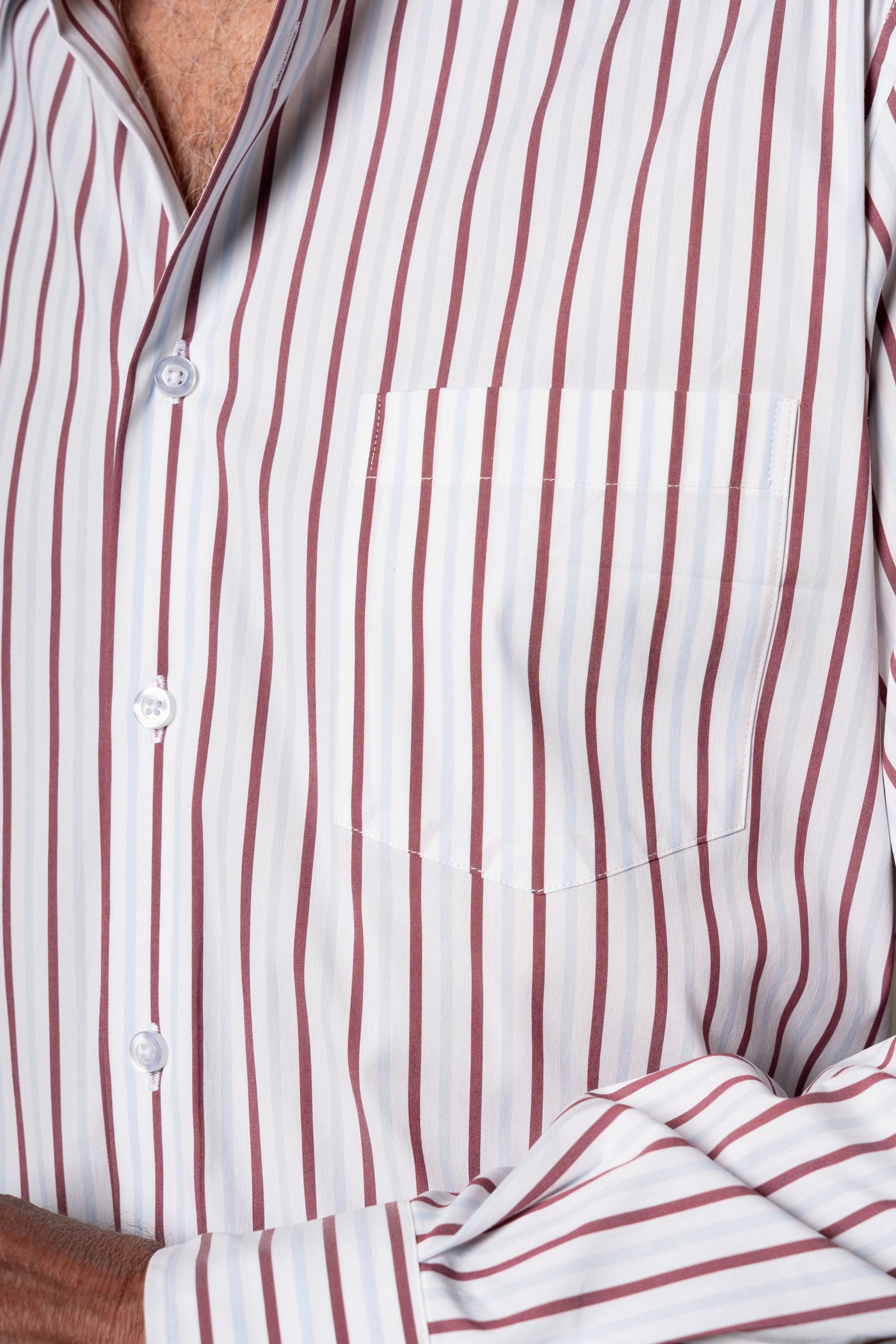 Burgundy Stripes Pocket Casual Shirt — vista alternativa 4, BUND Costa Vice Spring Summer 26