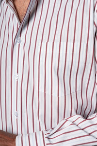 Burgundy Stripes Pocket Casual Shirt — vista alternativa 4, BUND Costa Vice Spring Summer 26