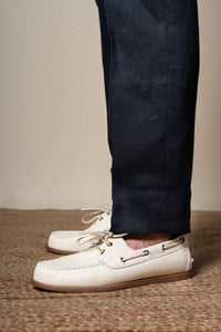 Dark Navy Plain Linen Tailoring Pants