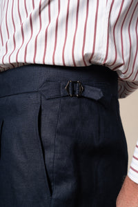 Dark Navy Plain Linen Tailoring Pants — vista alternativa 2, BUND Costa Vice Spring Summer 26