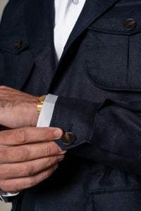 Dark Navy Plain Linen Sahariana — vista alternativa 5, BUND Costa Vice Spring Summer 26