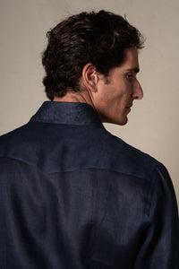 Dark Navy Western Linen Casual Shirt — vista alternativa 5, BUND Costa Vice Spring Summer 26