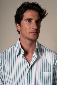 Olive Green Stripes Pocket Casual Shirt — vista alternativa 2, BUND Costa Vice Spring Summer 26