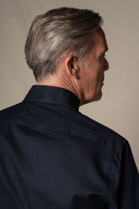 Dark Navy Plain Mao Linen Casual Shirt — vista alternativa 4, BUND Costa Vice Spring Summer 26