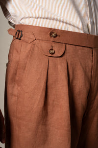 Orange Plain Linen Shorts — vista alternativa 3, BUND Costa Vice Spring Summer 26
